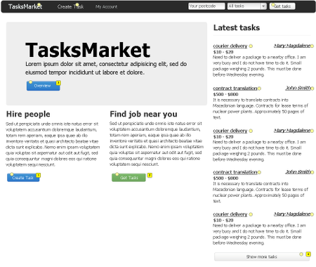TasksMarket prototype preview